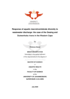 Response of aquatic macroinvertebrate diversity to wastewater discharge : the case of the Gwaing and Duiwenhoks rivers in the Western Cape