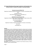 Do foreign remittances encourage investment in the rural non-farm economy sector? evidence from Igbos of Southeast Nigeria