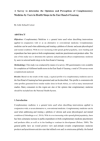 A survey to determine the opinions and perceptions of Complementary Medicine by users in health shops in the East Rand of Gauteng
