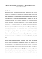 Offerings of women in the transformation of African higher education : a retrospective overview