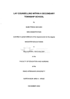 Lay counselling within a secondary township school