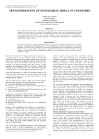 Transformation of mangerial skills of engineers.