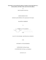 The effect of systematic risk factors on stock returns in a developing country : the case of South Africa