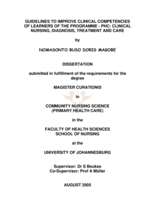 Guidelines to improve clinical competencies of learners of the programme - PHC: clinical nursing, diagnosis, treatment and care