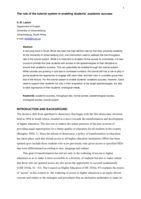 The role of the tutorial system in enabling students’ academic success