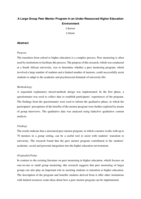 A large group peer mentor program in an under-resourced Higher Education environment