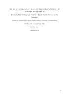 The impact of transport crimes on supply chain efficiency in Gauteng, South Africa