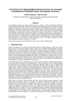 The effects of management micro-politics on teacher leadership in Nigerian public secondary schools