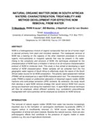Natural organic matter (NOM) in South African waters : characterization, treatability and method development for effective NOM removal from water