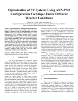 Optimization of PV systems using ANN-PSO configuration technique under different weather conditions
