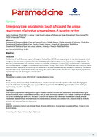 Emergency care education in South Africa and the unique requirement of physical preparedness : a scoping review