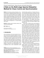 A note on the multi-stage spectral relaxation method for chaos control and synchronization