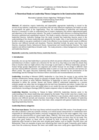 A theoretical study on leadership theory categories in the construction industry