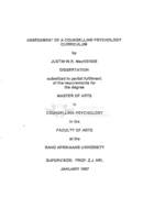Assessment of a counseling psychology curriculum