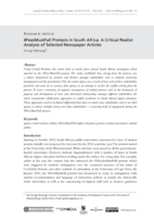 # FeesMustFall protests in South Africa : a critical realist analysis of selected newspaper articles