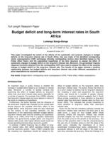 Budget deficit and long-term interest rates in South Africa