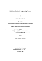 Risk identification in engineering projects