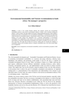 Environmental sustainability and tourism accommodation in South Africa : the managers’ perspective