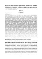 Renegotiating gender identities and sexual bodies : Zimbabwean migrant women’s narratives of everyday life in South Africa