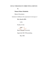 Social work roles in correctional services