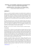 Stakeholders’ and sustainability considerations for mega infrastructure projects : a case of Accra airport city project, Ghana