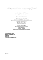 Predicting entrepreneurial intentions from entrepreneurial self‐efficacy and entrepreneurs’ personal characteristics : a Botswana perspective