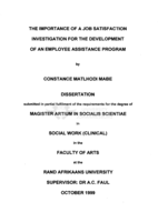 The importance of a job satisfaction investigation for the development of an employee assistance program