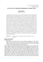 An overview of education management in South Africa