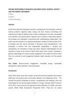 Driving responsible research and innovation: science, society and the energy movement