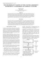 The discriminant validity of the culture assessment instrument: a comparison of company cultures.
