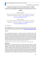 Community perceptions on the socio-economic impacts of wildlife tourism from the Kgalagadi Transfrontier Park in Botswana : the case of Tsabong