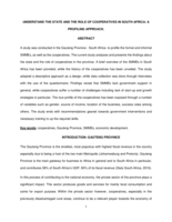 Understand the state and the role of cooperatives in South Africa : a profiling approach