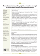 Thematic elements underlying risk perception amongst small and medium enterprise owner-managers