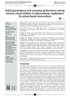 Bullying prevalence and numeracy performance among primary school children in Johannesburg : implications for school-based interventions