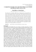 A comparison of teacher stress and school climate across schools with different matric success rates