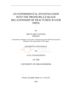 An experimental investigation into the pressure-leakage  relationship of fractured water pipes