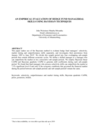 An empirical evaluation of hedge fund managerial skills using Bayesian techniques