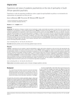 Experience and views of academic psychiatrists on the role of spirituality in South African specialist psychiatry