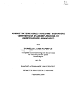 Administratiewe geregtigheid met besondere verwysing na stadsbeplannings- en omgewingsbeplanningsreg