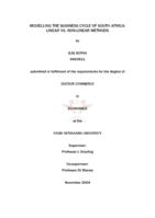 Modelling the business cycle of South Africa: linear vs non-linear methods.
