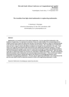 The transition from high school mathematics to engineering mathematics