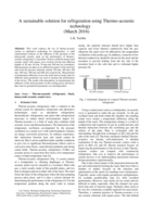 A sustainable solution for refrigeration using Thermo-acoustic technology
