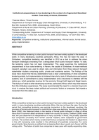 Institutional preparedness to bus tendering in the context of a fragmented liberalized market : case study of Harare, Zimbabwe
