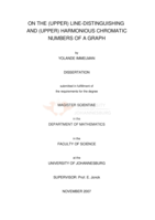 On the (upper) line-distinguishing and (upper) harmonious chromatic numbers of a graph