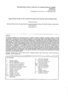Experimental study of part load performance of a counter flow cooling tower
