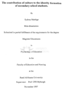 The contribution of culture to the identity formation of secondary school students.
