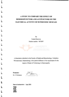 A study to compare the effect of homoeopuncture and acupuncture on the electrical activity of hypertonic muscles