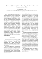 Transfer and commercialization of technologies from universities to small companies in South Africa