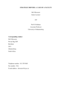 Strategic drivers : a case of a faculty