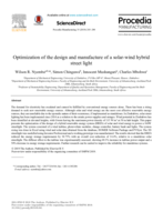 Optimization of the design and manufacture of a solar-wind hybrid street light